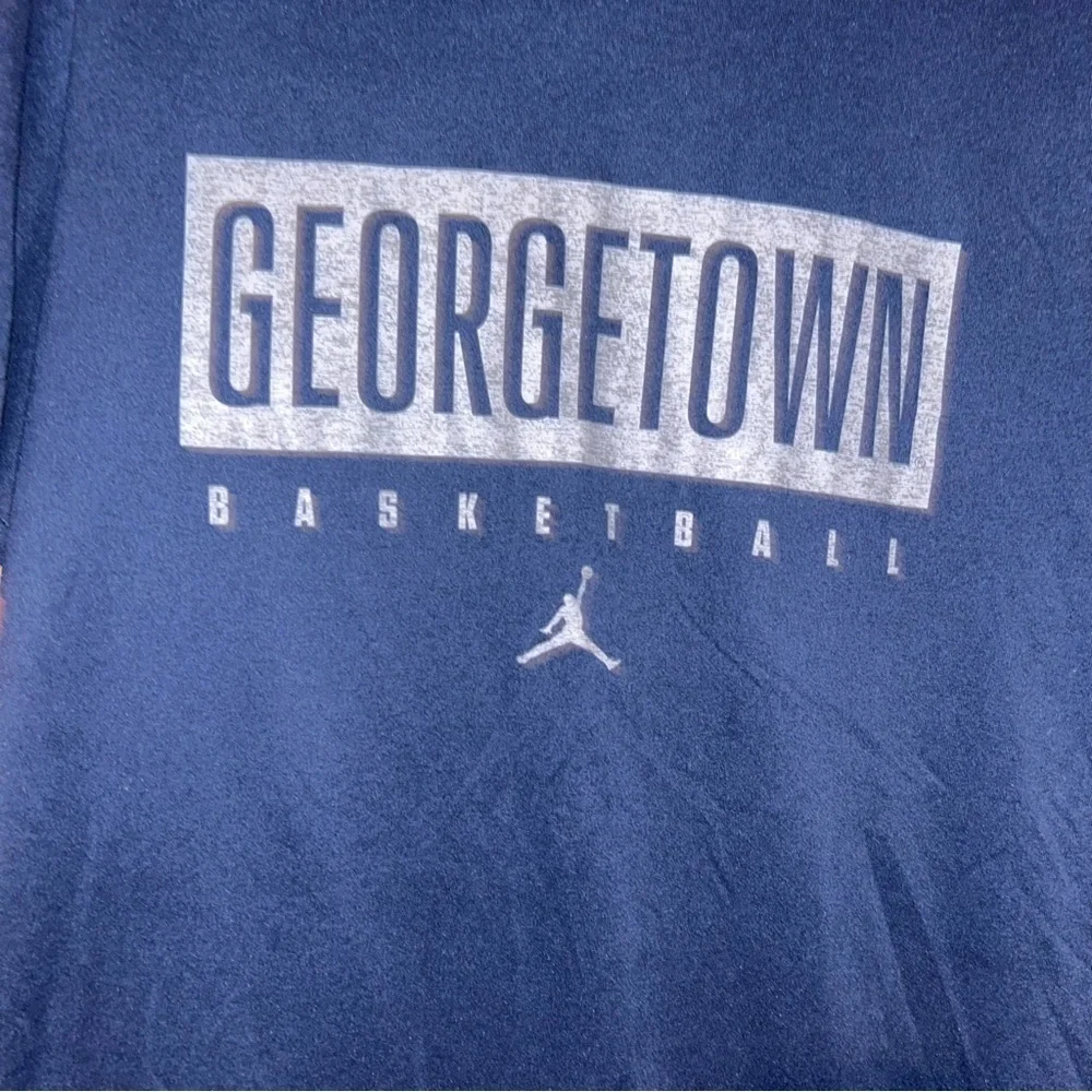 Adult Nike Jordan navy dri fit Georgetown Hoyas performance Tshirt size M medium